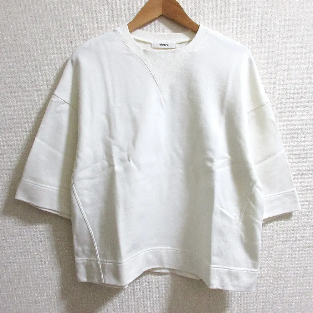ebure エブール ハーフスリーブ クルーネック ワイドスウェット プルオーバー 半袖 カットソー サイズ38 ホワイトの買取実績【2025年2月買取】