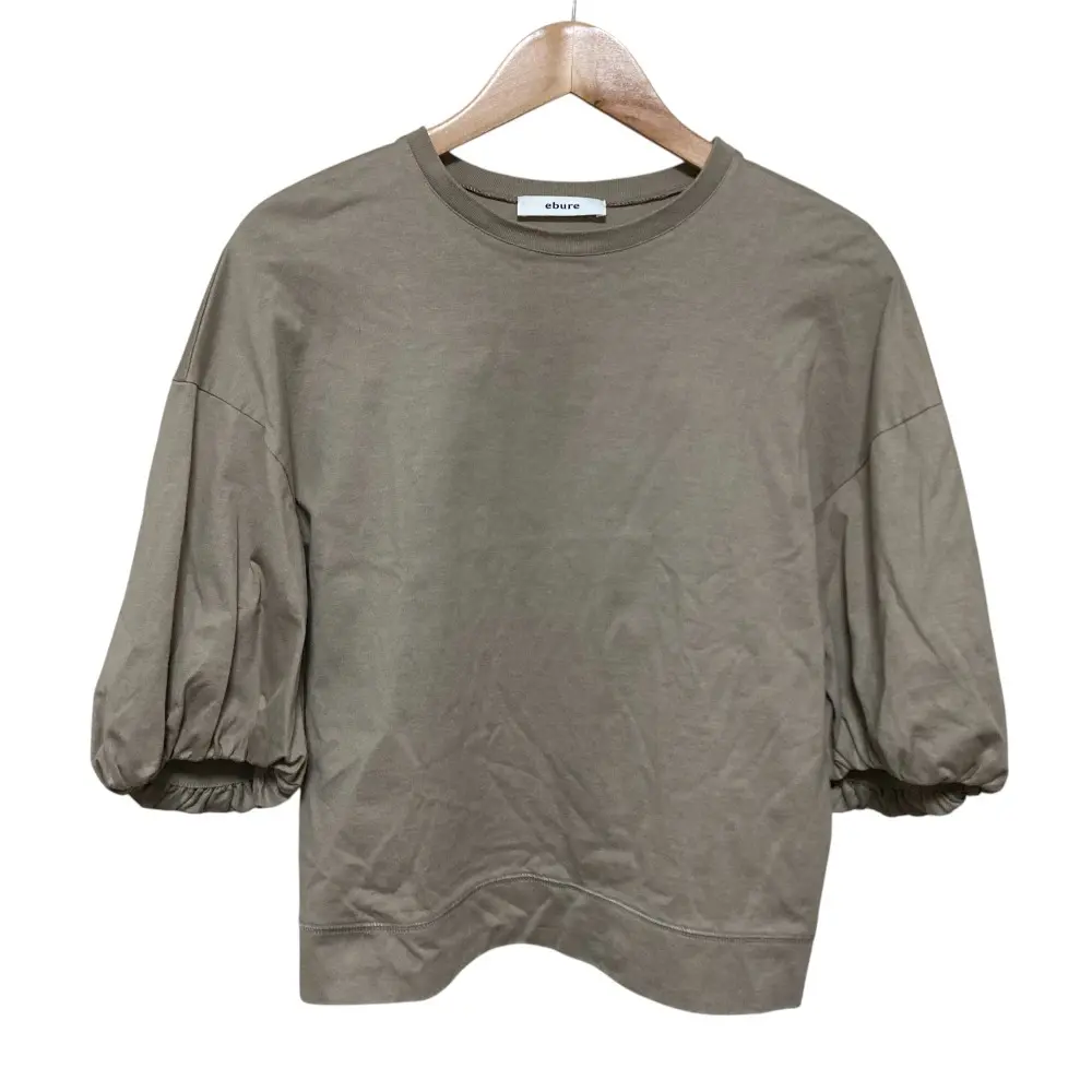 ebure エブール パフスリーブ ハーフスリーブ Tシャツ カットソー 38 ベージュ