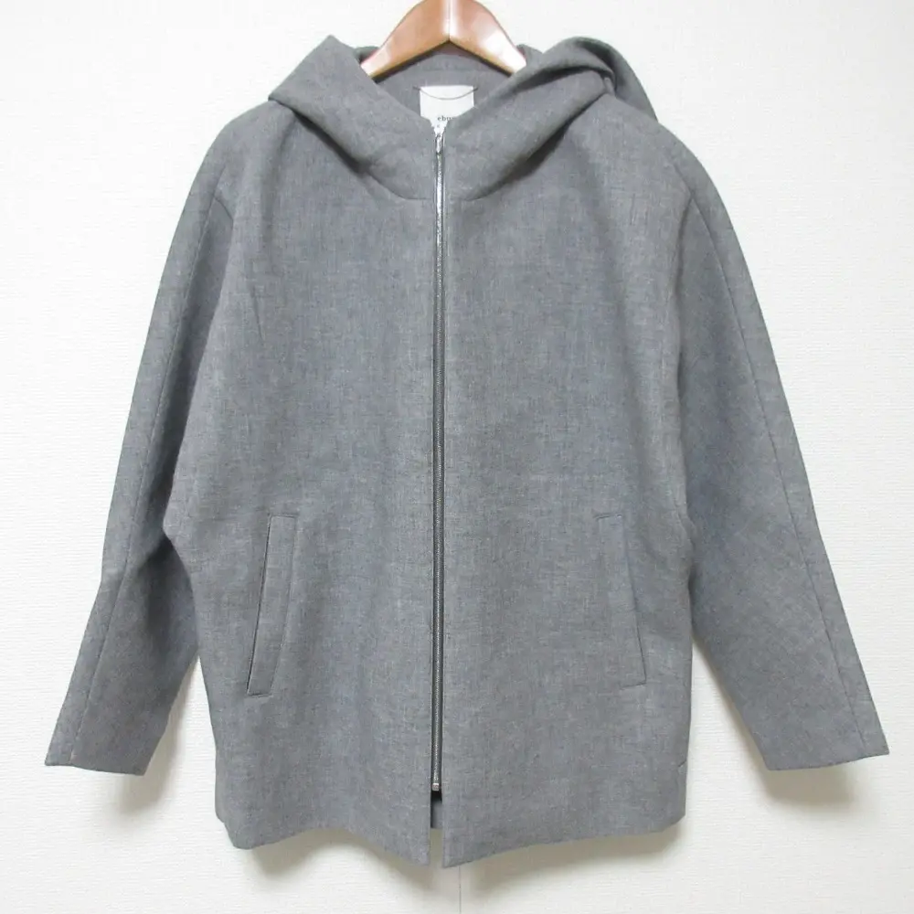 25SS ebure エブール オンライン完売サイズ ライトビスボンディング フーディー ジャケット 4110400170 サイズ36 グレー