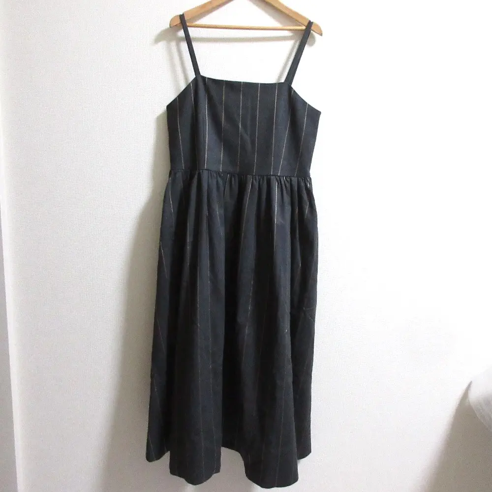 23AW ebure エブール ストライプ キャミソールワンピース 3810300295 サイズ38 グレー