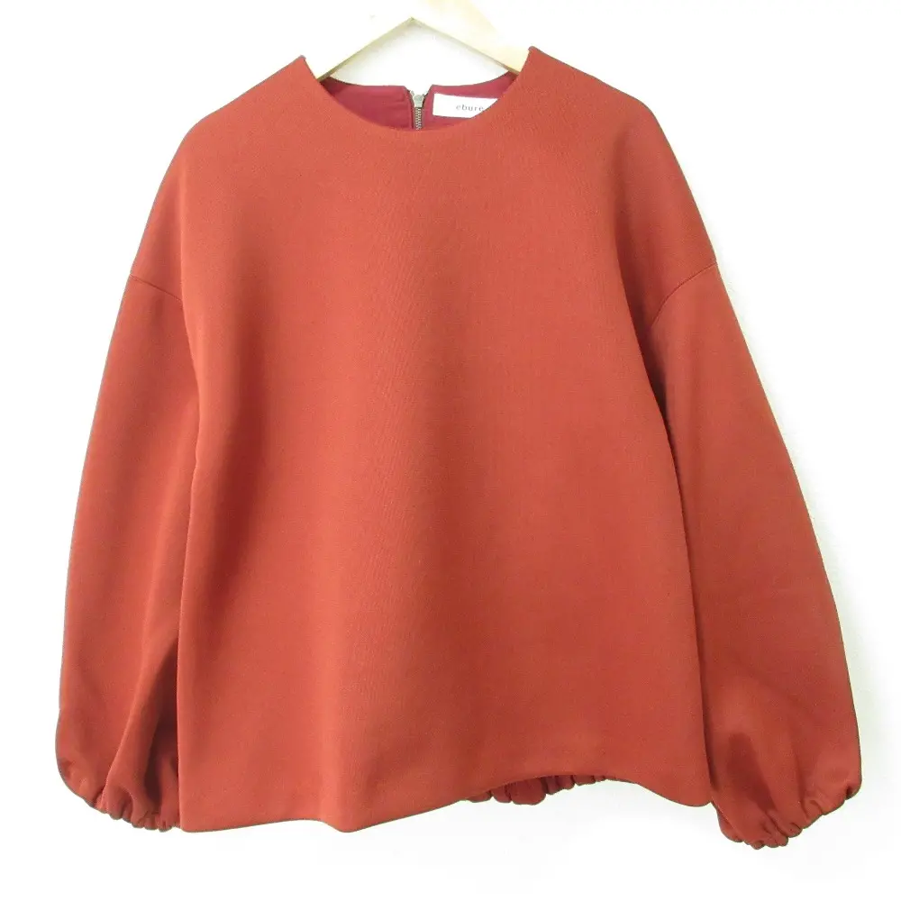 ebure エブール ダブルラッセル ボリュームスリーブ カットソー サイズ38 オレンジ系