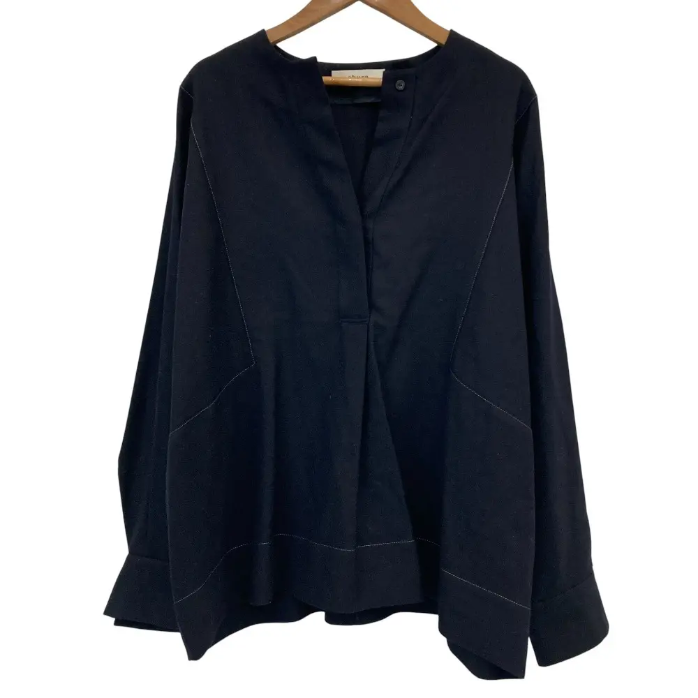 ebure エブール ドルマンスリーブ ウールプルオーバーブラウス 2810700422 サイズ38 ネイビー