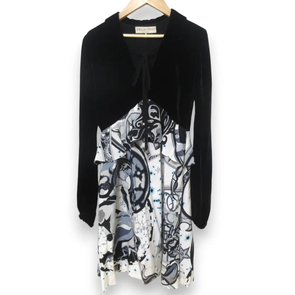 EMILIO PUCCI エミリオプッチ シルク ベルベット スカーフドッキング