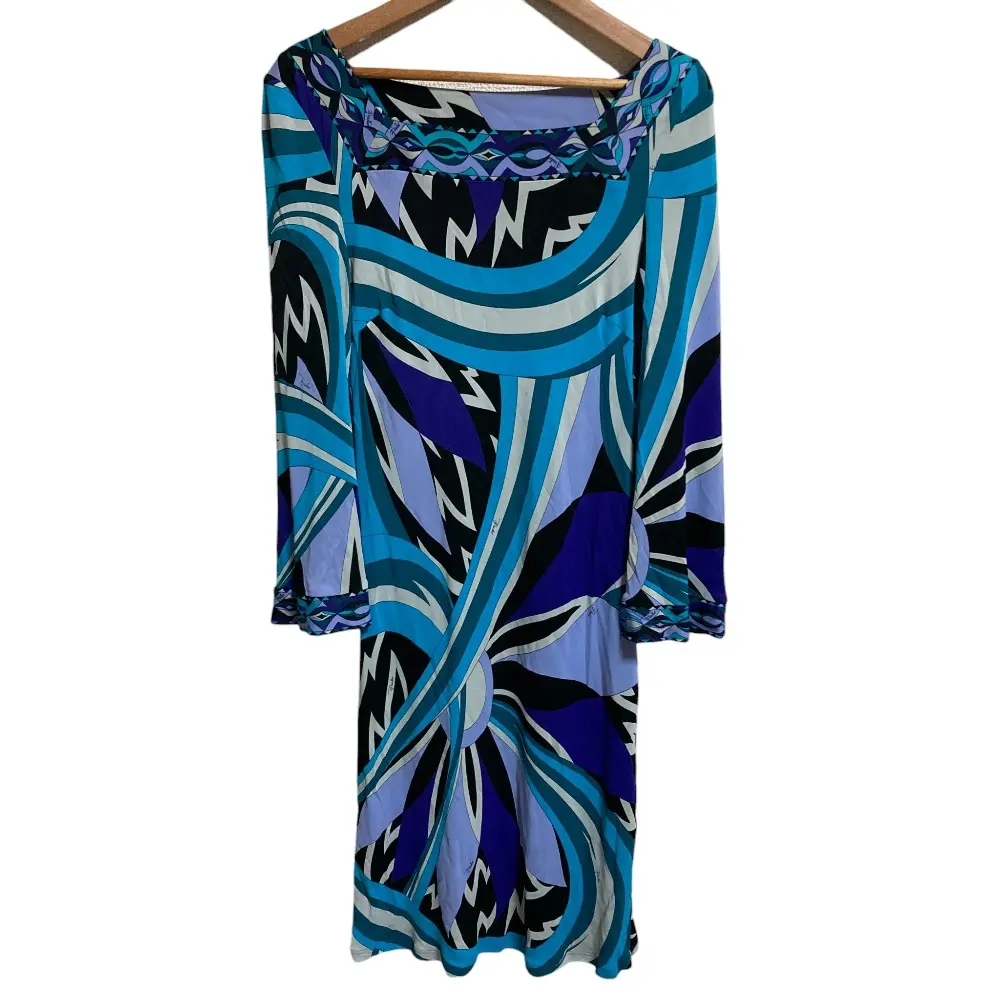 美品　エミリオプッチ　総柄　プッチ柄　キャミソールワンピース　夏　38 EMILIO PUCCI エミリオプッチ エンブロイダリーレース キャミソール