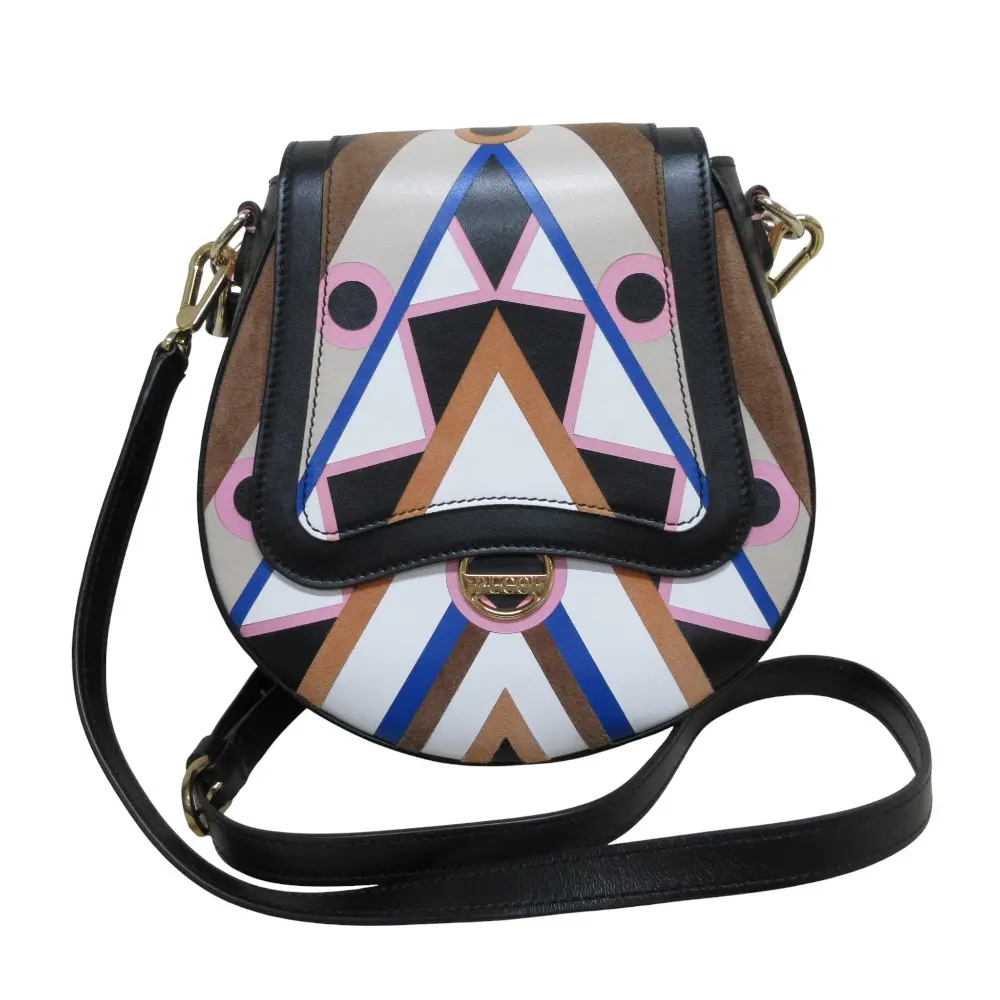 Emilio Pucci エミリオプッチ リゾートコレクション ドラバッグ 2WAYショルダーバッグ ブラック ブラウン