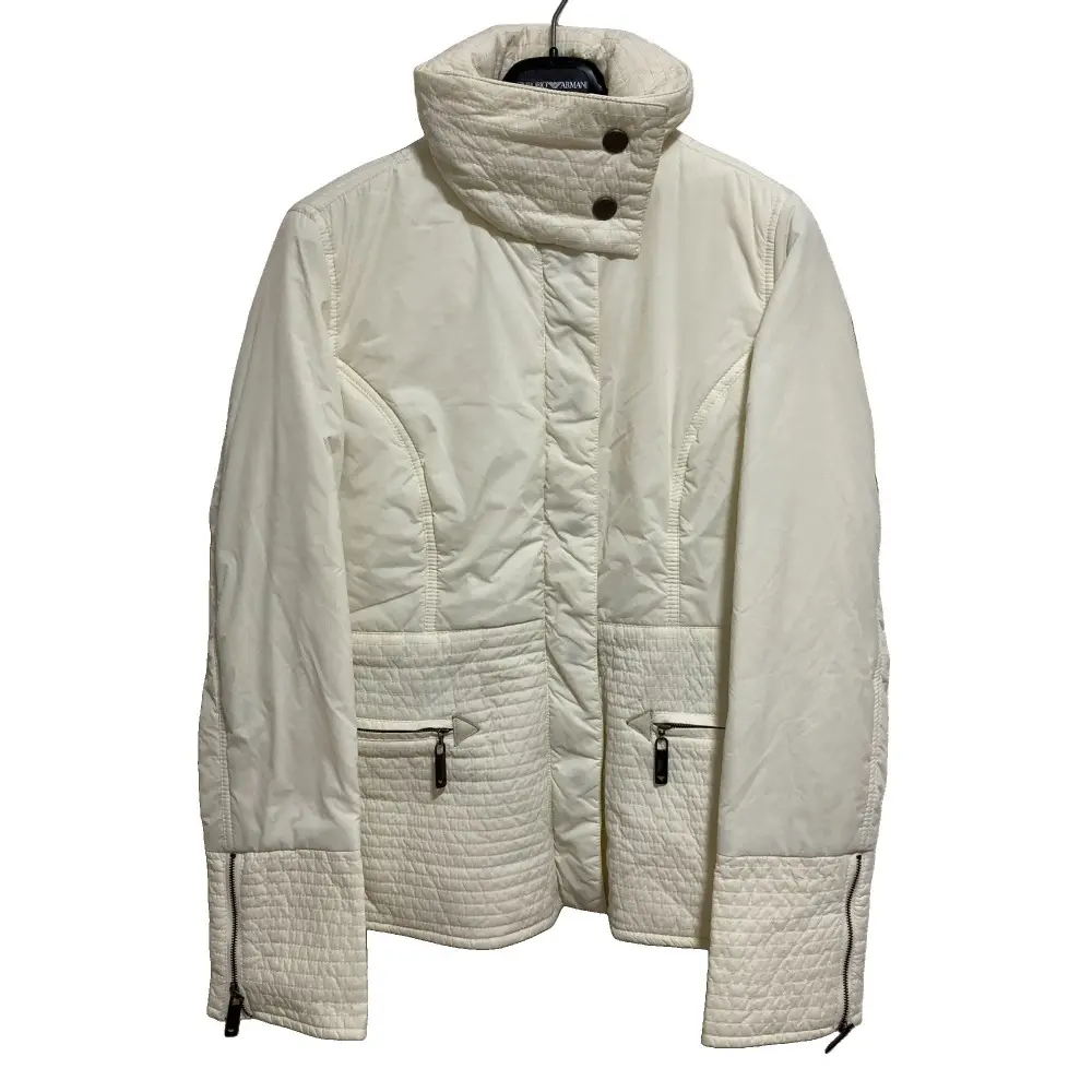 EMPORIO ARMANI エンポリオアルマーニ 中綿 パテッドジャケット ブルゾン I38 ホワイト
