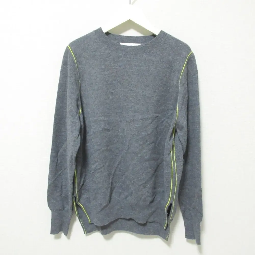 ENFOLD エンフォルド 長袖 ステッチワーク プルオーバー ニット セーター 38 グレー