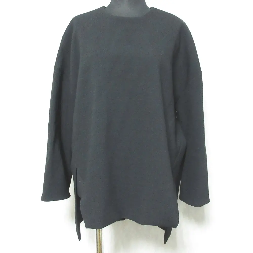ENFOLD エンフォルド ウールダブルクロス2バックロングPO 長袖 プルオーバー カットソー 3009A230-1710 36 ブラック
