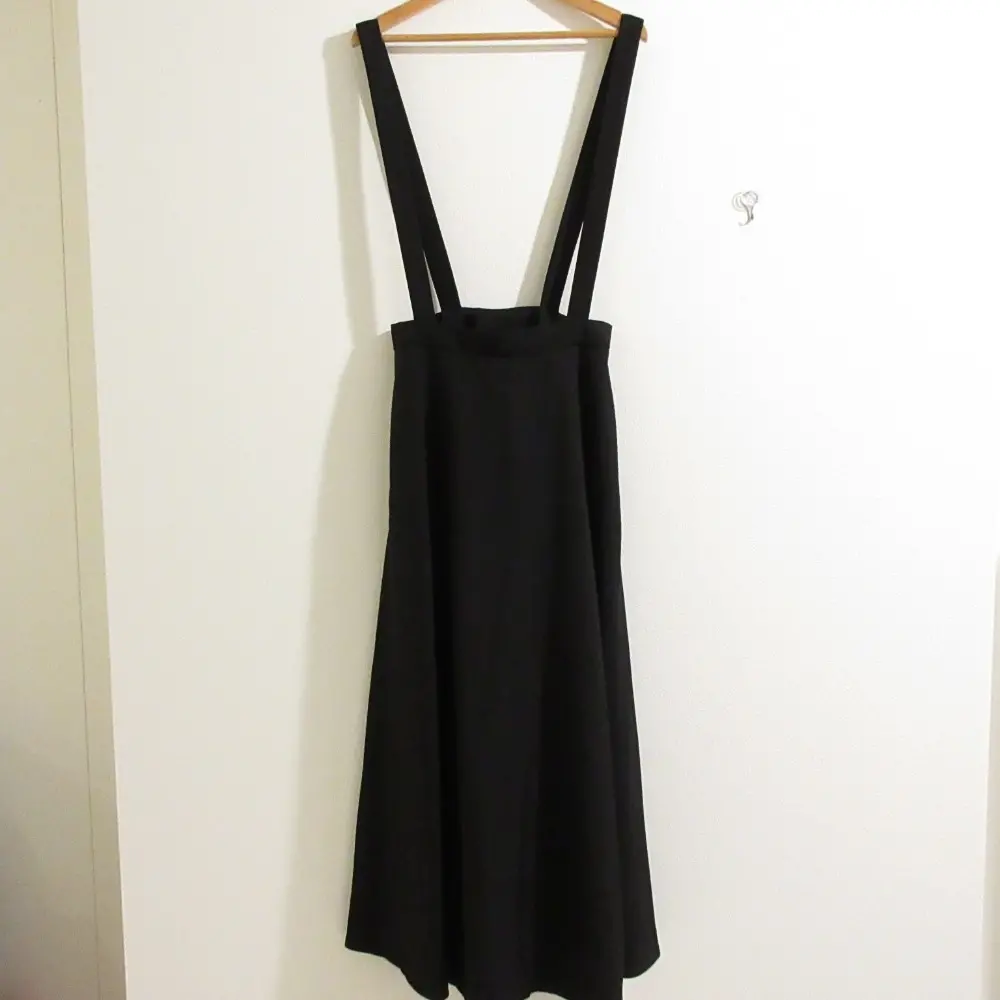 ENFOLD エンフォルド サスペンダー付き フレア ロングスカート 36 ブラック