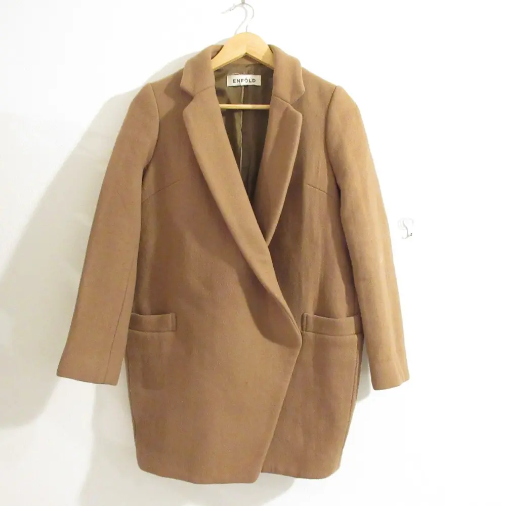 ENFOLD エンフォルド メルトン ミドル丈 コクーン チェスターコート 36 ブラウン 