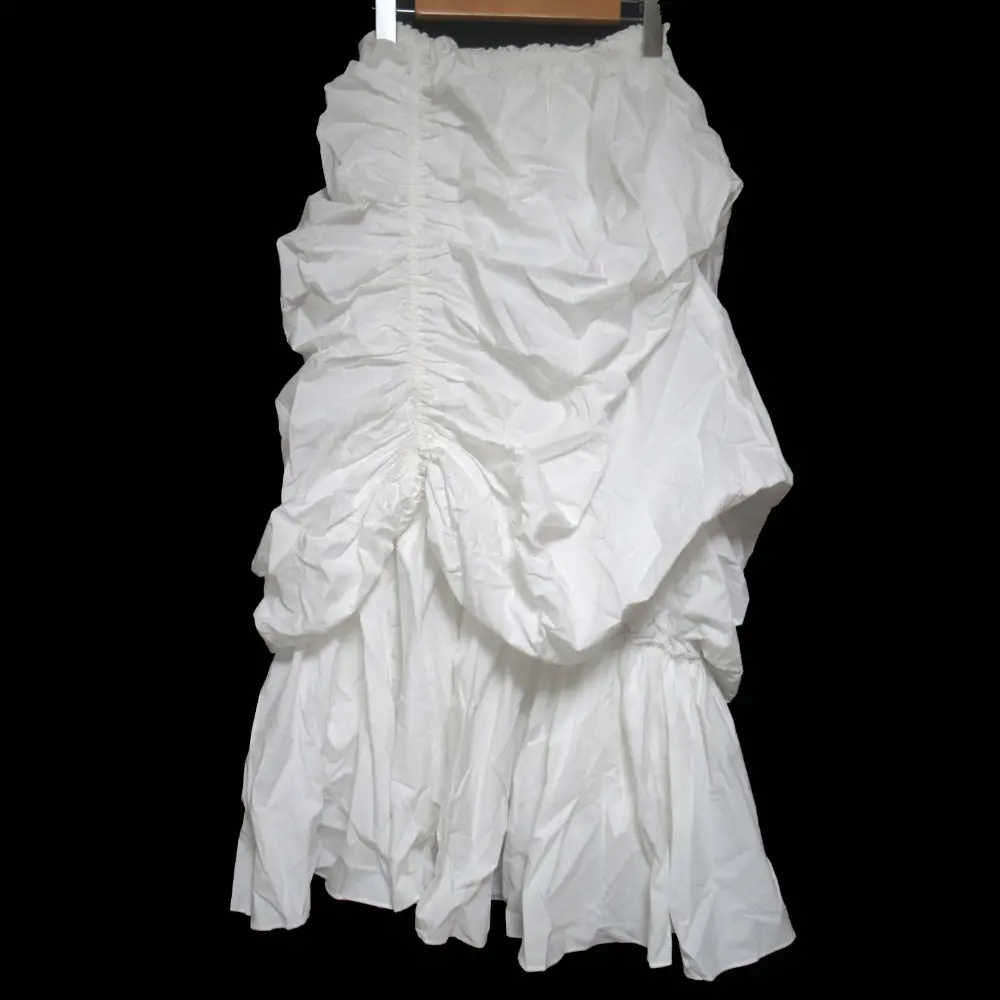 クリーニング済 ENFOLD エンフォルド イージーウエスト シャーリング ロング スカート 300CA331-0650 38サイズ ホワイト