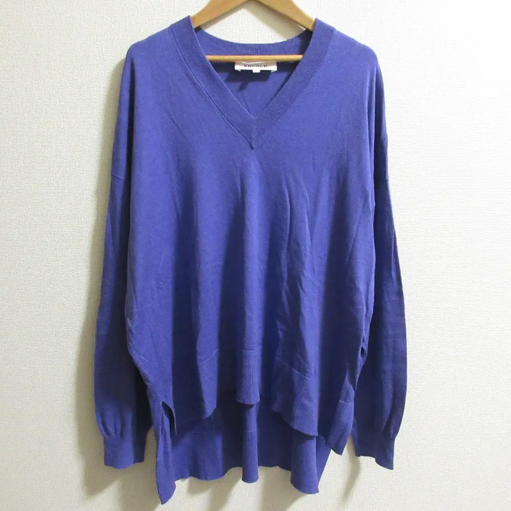 ENFOLD エンフォルド アシンメケーププルオーバー ラクーンブレンド