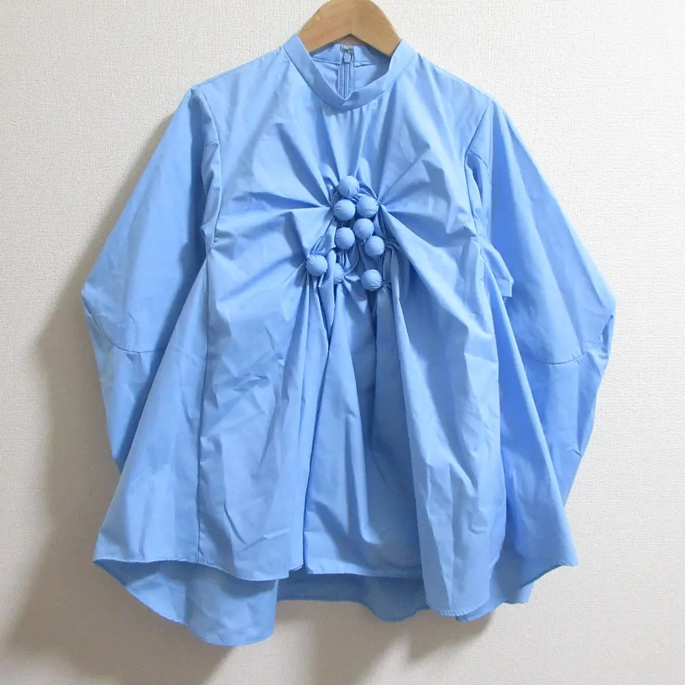 22AW ENFOLD エンフォルド 長袖 バンドカラー シャツ ブラウス 38