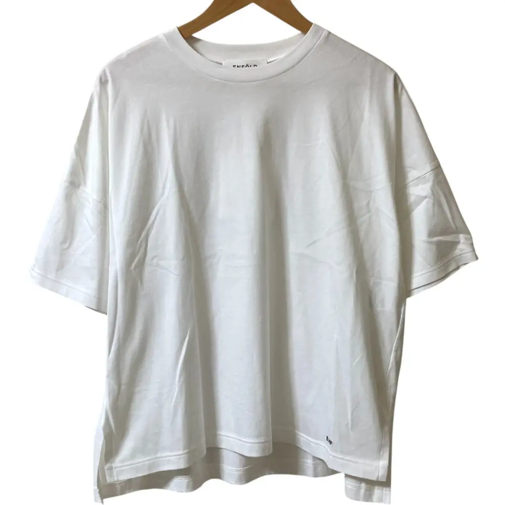 25SS ENFOLD エンフォルド SLIT BIG T-SHIRT 半袖 Tシャツ サイズ38 ホワイト 