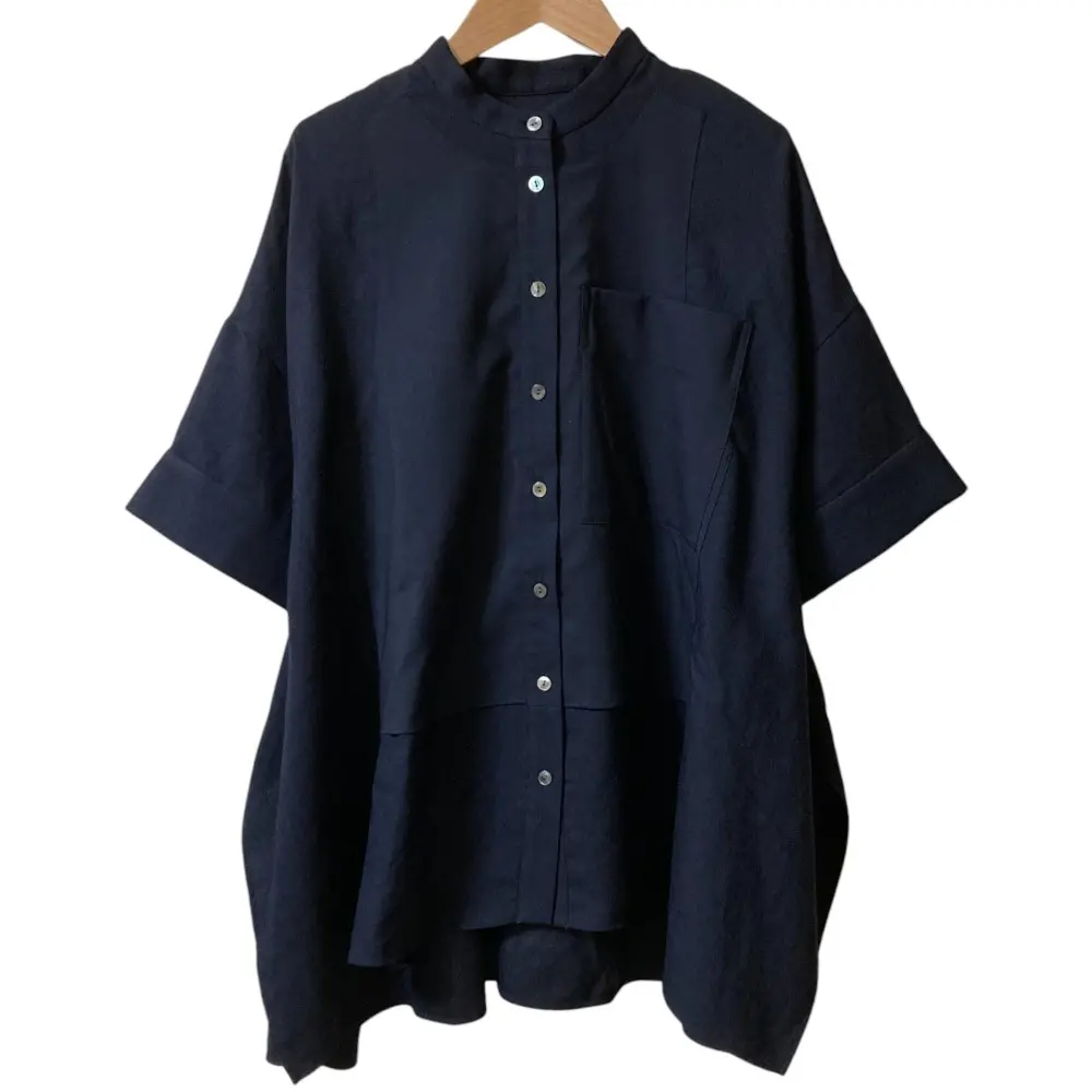 22AW ENFOLD エンフォルド 長袖 バンドカラー シャツ ブラウス 38