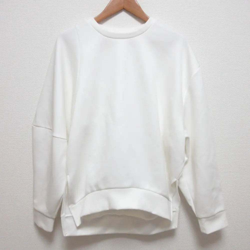 24SS ENFOLD エンフォルド ASYMMETRY SLEEVE PULLOVER スウェット トレーナー サイズ38 ホワイト