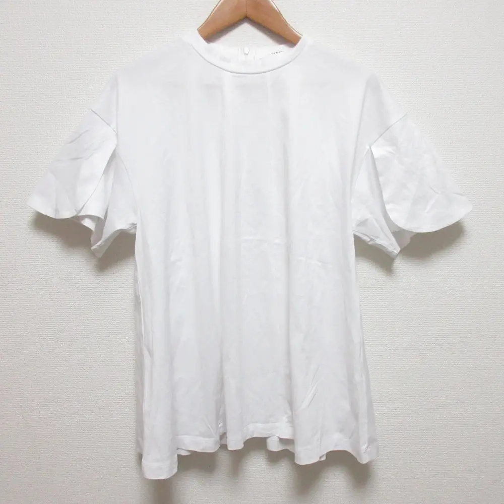 24SS ENFOLD エンフォルド UPPER-ARM HIDDEN T SHIRT 半袖 カットソー プルオーバー 300HS780-2200 サイズ38 ホワイト