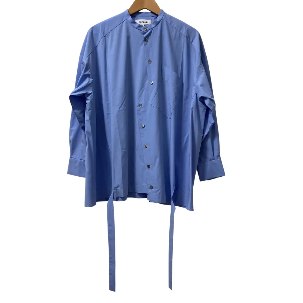 25SS ENFOLD エンフォルド ワイドボックス バンドカラー長袖 シャツ