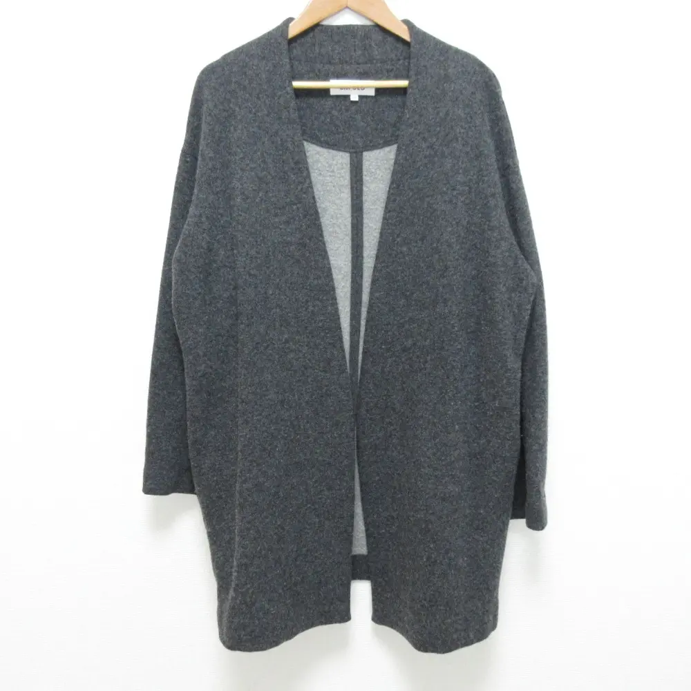 ENFOLD エンフォルド ラムウール エアリーノーカラーコート サイズ38 グレー