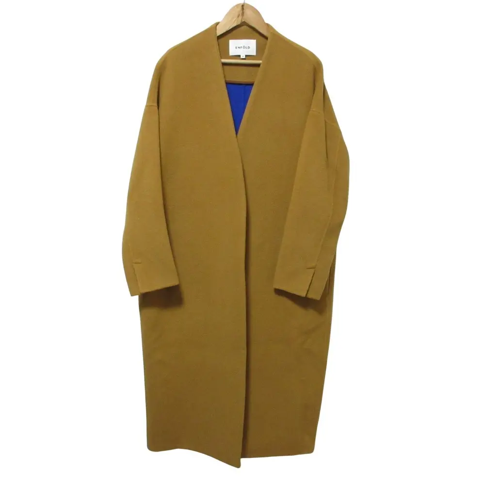 ENFOLD エンフォルド フロントオープン ソフトリバーノーカラーコート