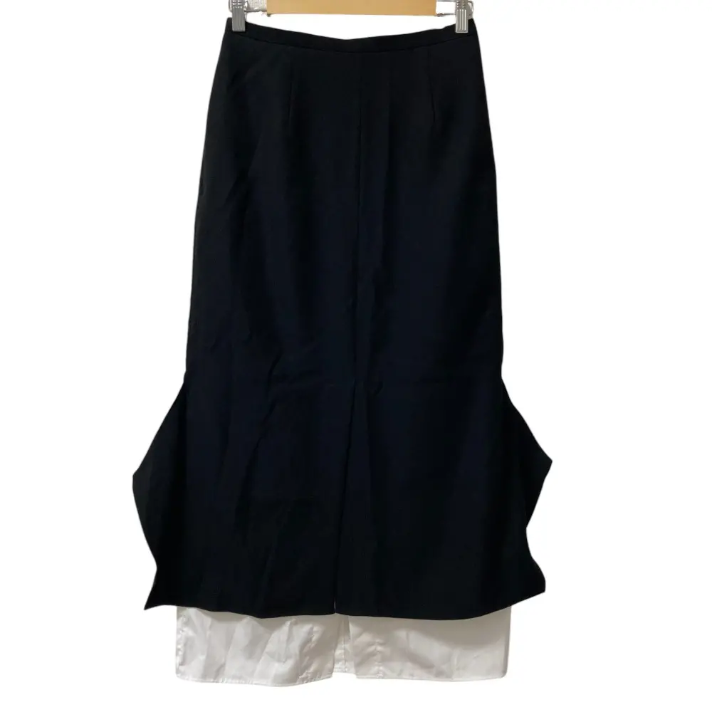 24AW ENFOLD エンフォルド PE TWILL ROCKET SKIRT ツイルロケット ロングスカート 38 ブラック