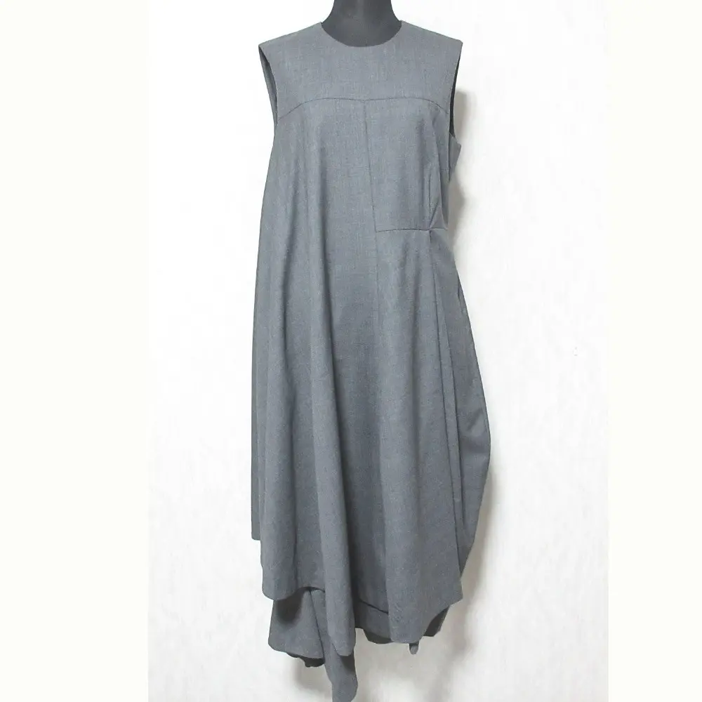 ENFOLD エンフォルド ノースリーブ ロング ワンピース 38 グレー