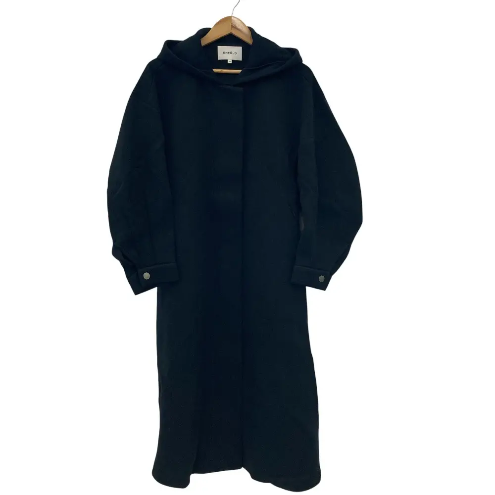 ENFOLD エンフォルド  ボンディング フレアフーデッドコート ロングコート M ブラック