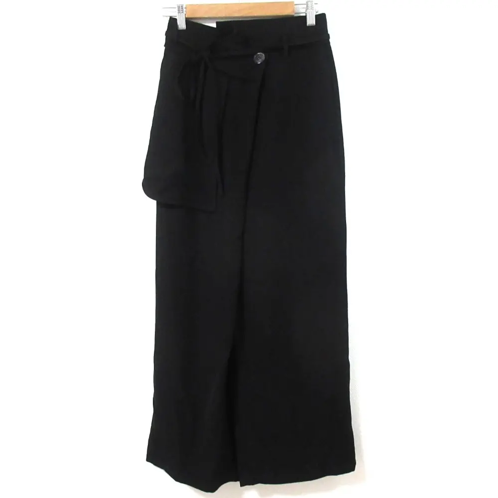 24AW ENFOLD エンフォルド ベルトワイドアシンメトリーパンツ 300HA231-0830 サイズ38 ブラック