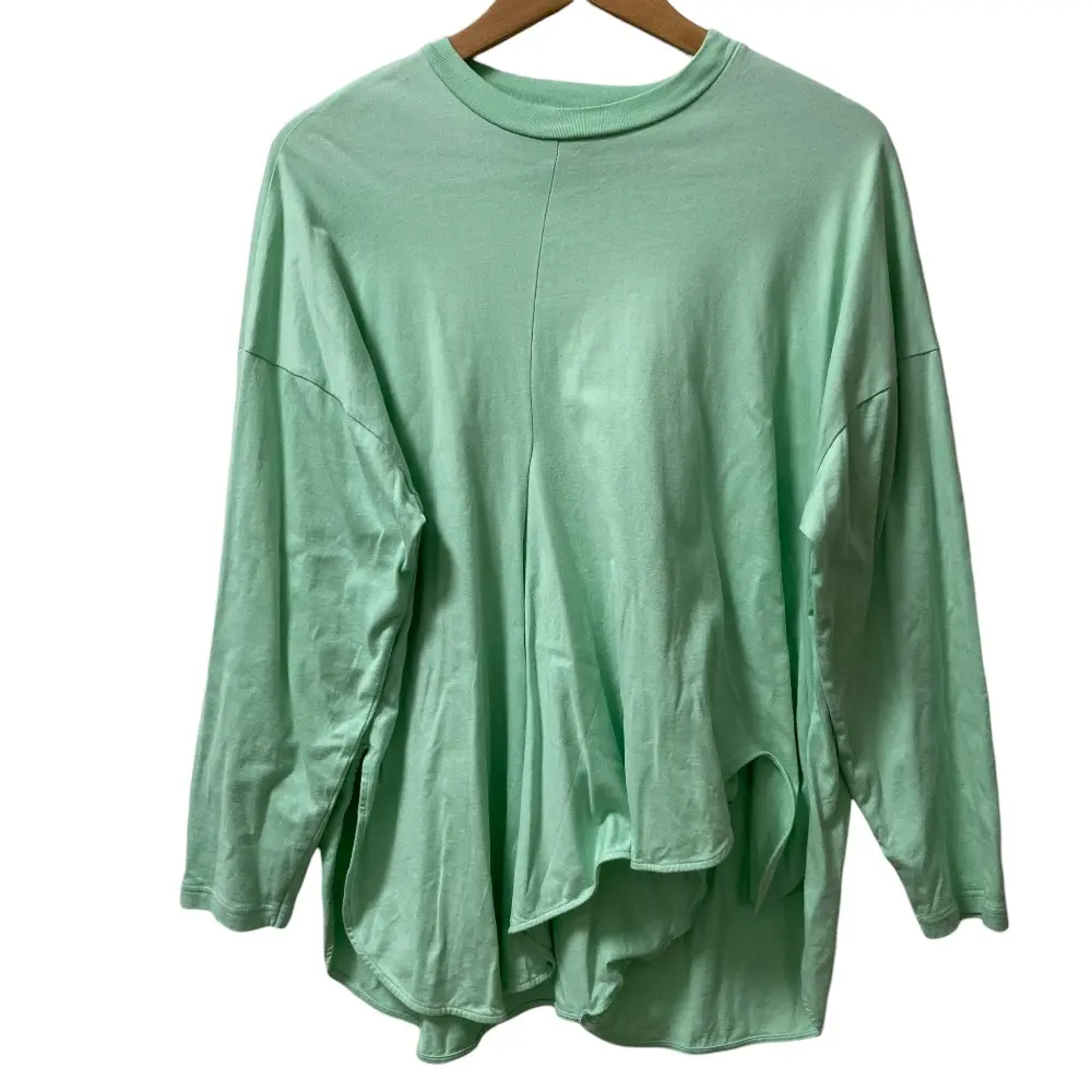 25SS ENFOLD エンフォルド ASYMMETRY DRAPE LONG SLEEVES Tシャツ サイズ38 ミントグリーン