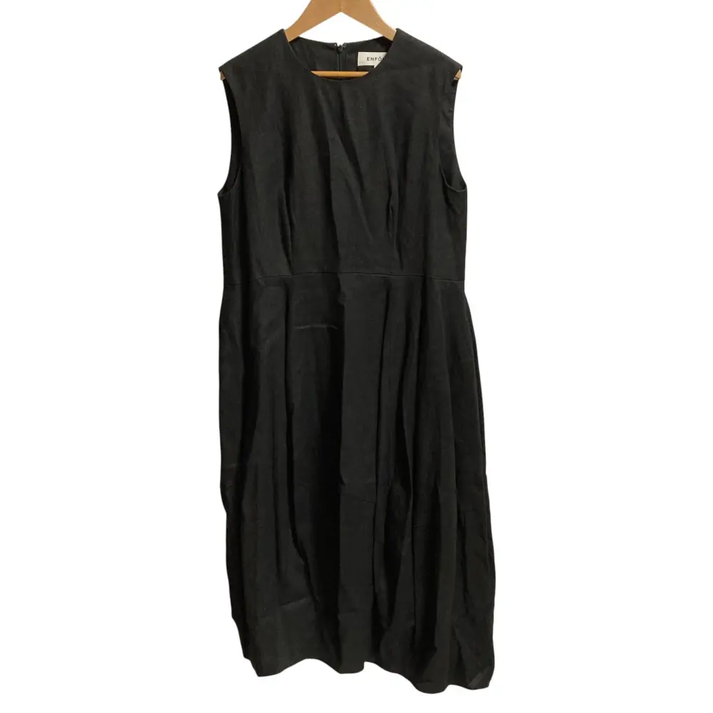 ENFOLD エンフォルド ノースリーブ バルーンリネンワンピース 300CS333-2000 サイズ38 ブラック