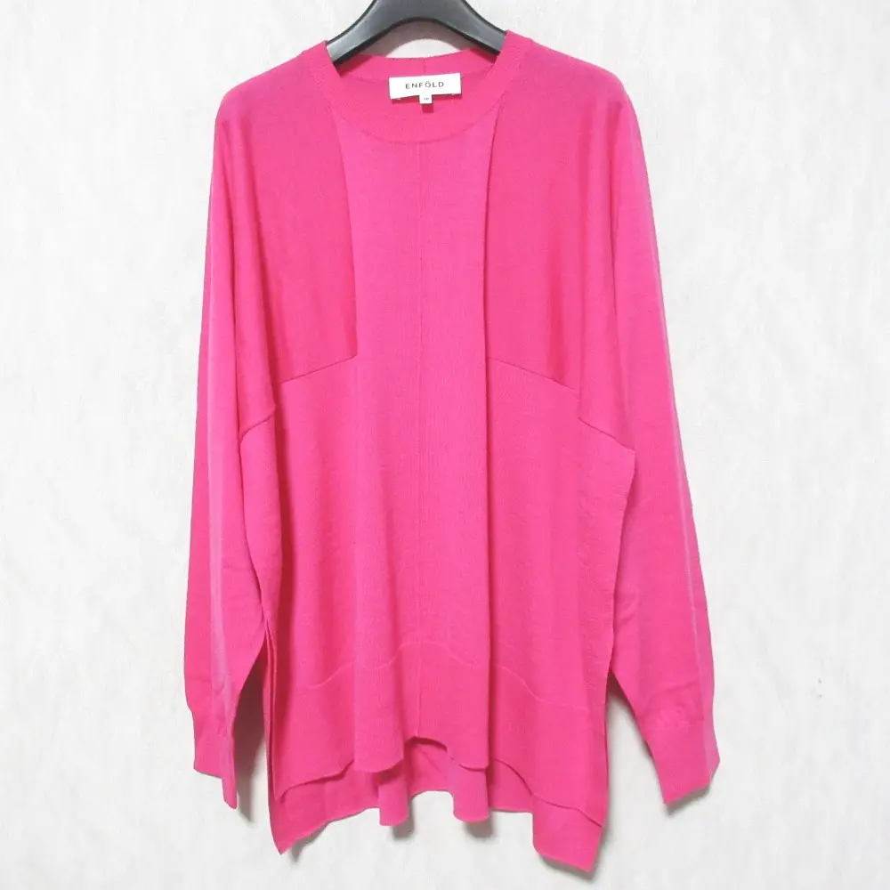 23AW ENFOLD エンフォルド WIDE-BOX PULLOVER ニット セーター 300GA270-0720 サイズ38 ピンク