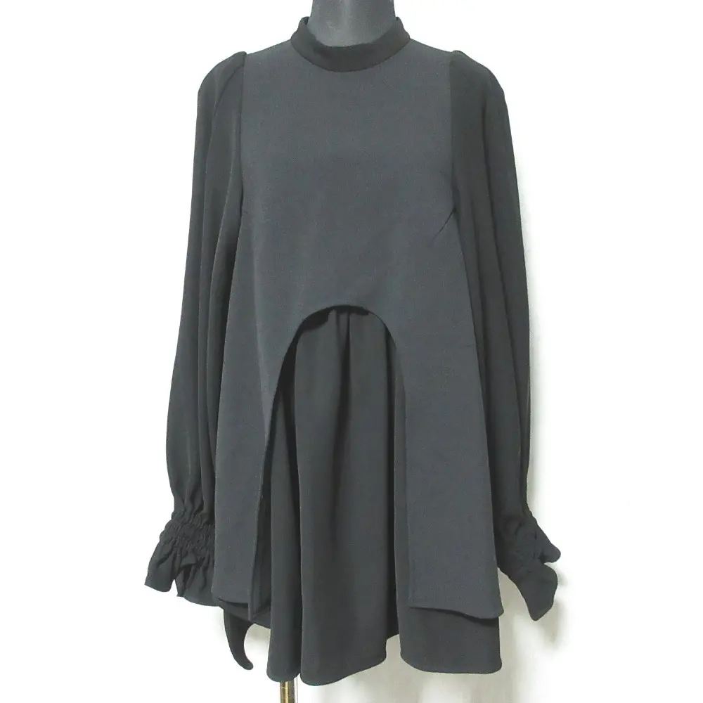 ENFOLD エンフォルド VEST COMBI PULLOVER プルオーバーブラウス 300FA230-2740 サイズ38 ブラック