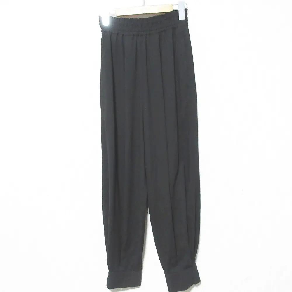 23AW ENFOLD エンフォルド PEライトジョーゼットスリットヘムパンツ 300GA231-0090 サイズ36 ブラック