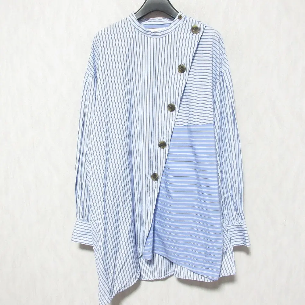 ENFOLD エンフォルド ASYMMETRY BLOUSE ブラウス シャツ 300FA530-2050 サイズ38 ブルー