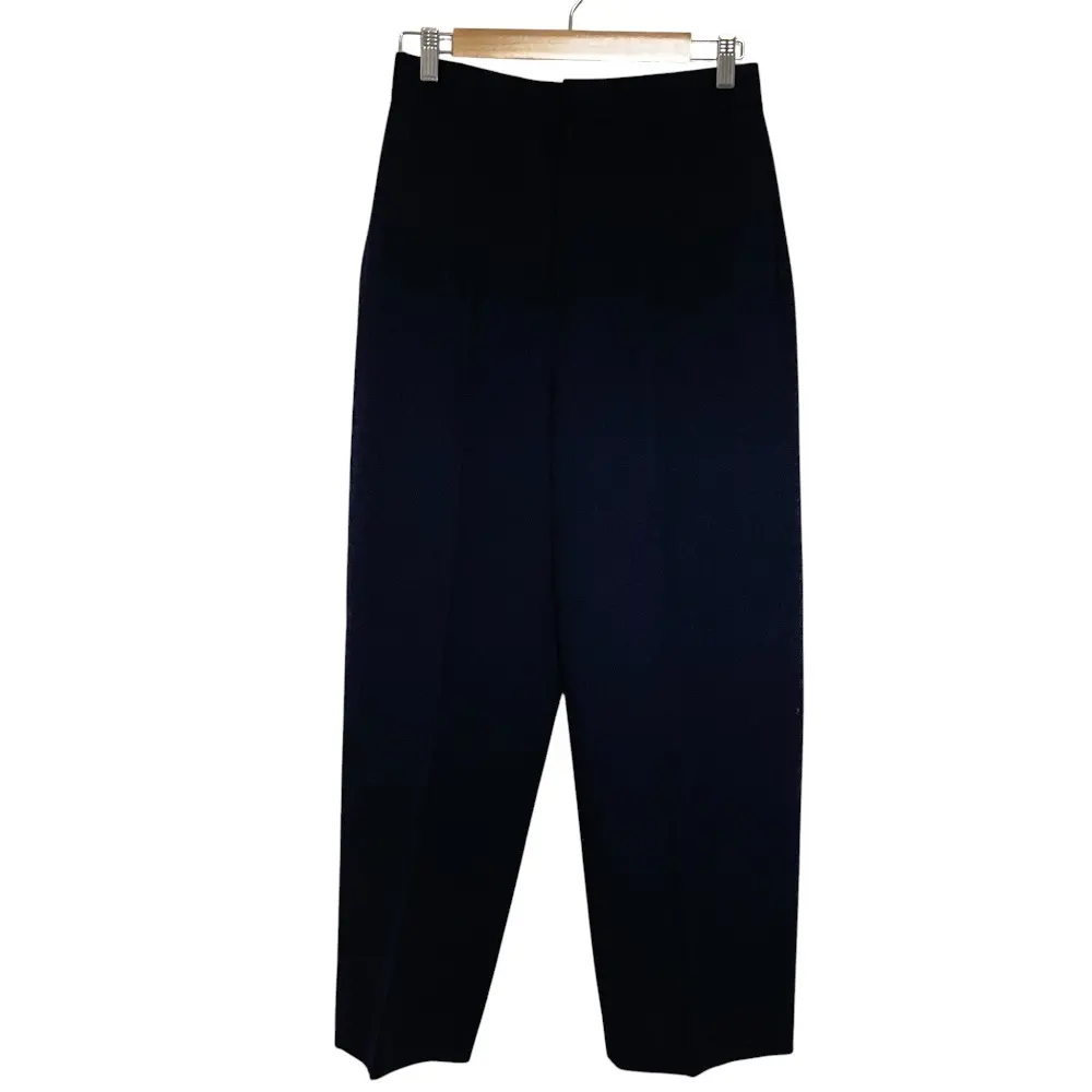 ENFOLD エンフォルド ウールワイドスラックスパンツ サイズ38 ネイビー