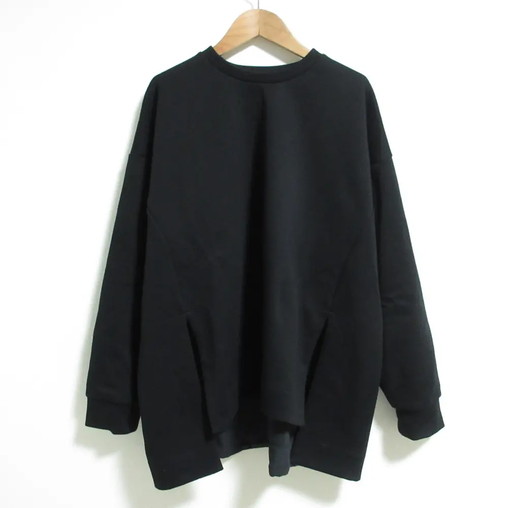 25SS ENFOLD エンフォルド SQUARE BOX PULLOVER スウェットトレーナー 300IS280-0801 38サイズ ブラック