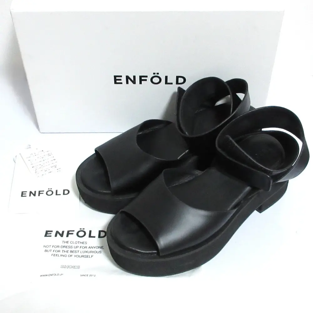ENFOLD エンフォルド アンクルストラップ プラットフォームサンダル 36 23cm相当 ブラックの買取実績【2025年12月買取】