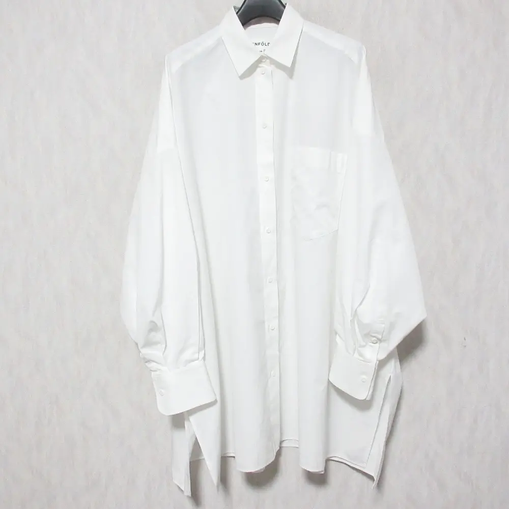 クリーニング済み ENFOLD エンフォルド GIZAブロード ワイド BOX SHIRT ロングシャツ ブラウス 300ES230-3070 サイズ38 ホワイトの買取実績【2025年12月買取】