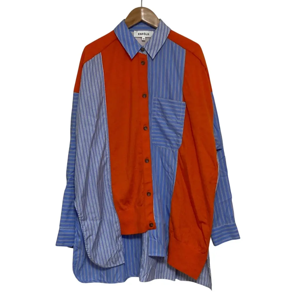 24SS ENFOLD エンフォルド KNIT CARDIGAN SHIRT カーディガンシャツ 300HS270-0320 サイズ38 オレンジ
