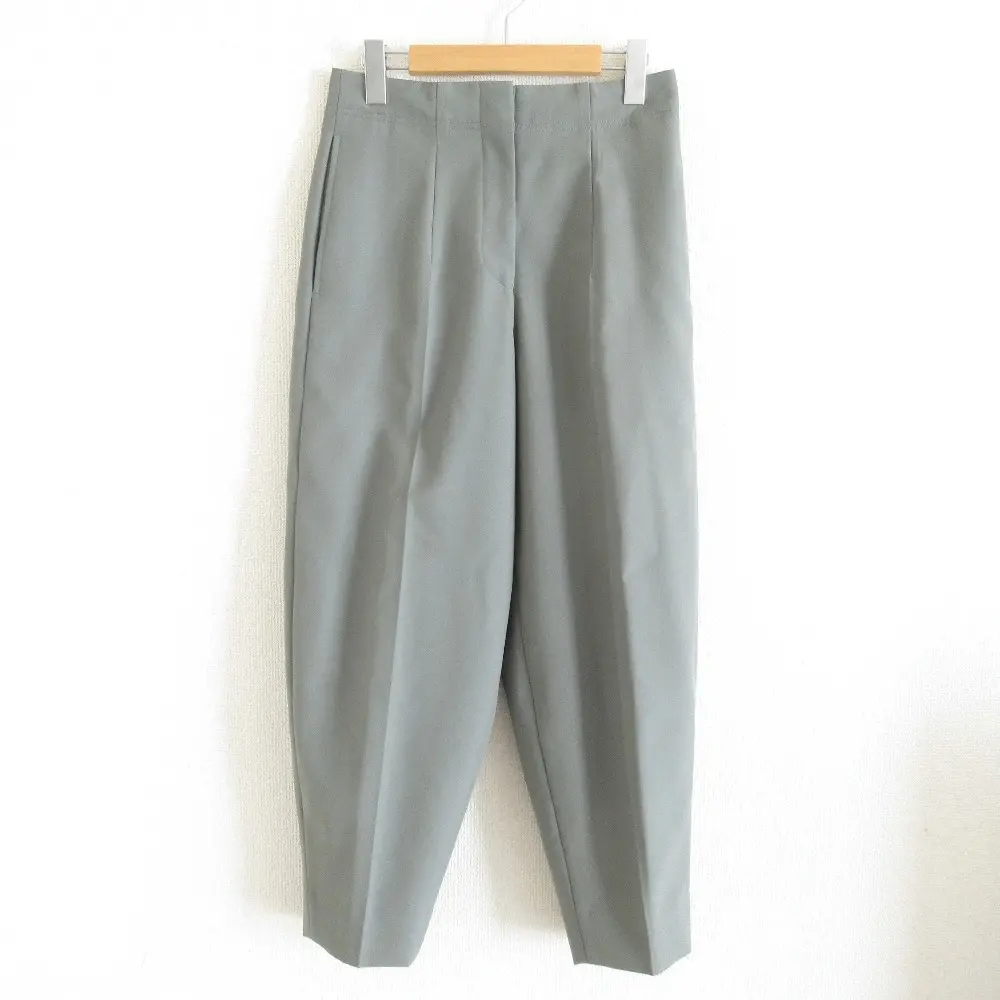 ESTNATION エストネーション ESSENCEOFLUXURY ハイウエスト タック コクーンパンツ スラックス 36 カーキ系