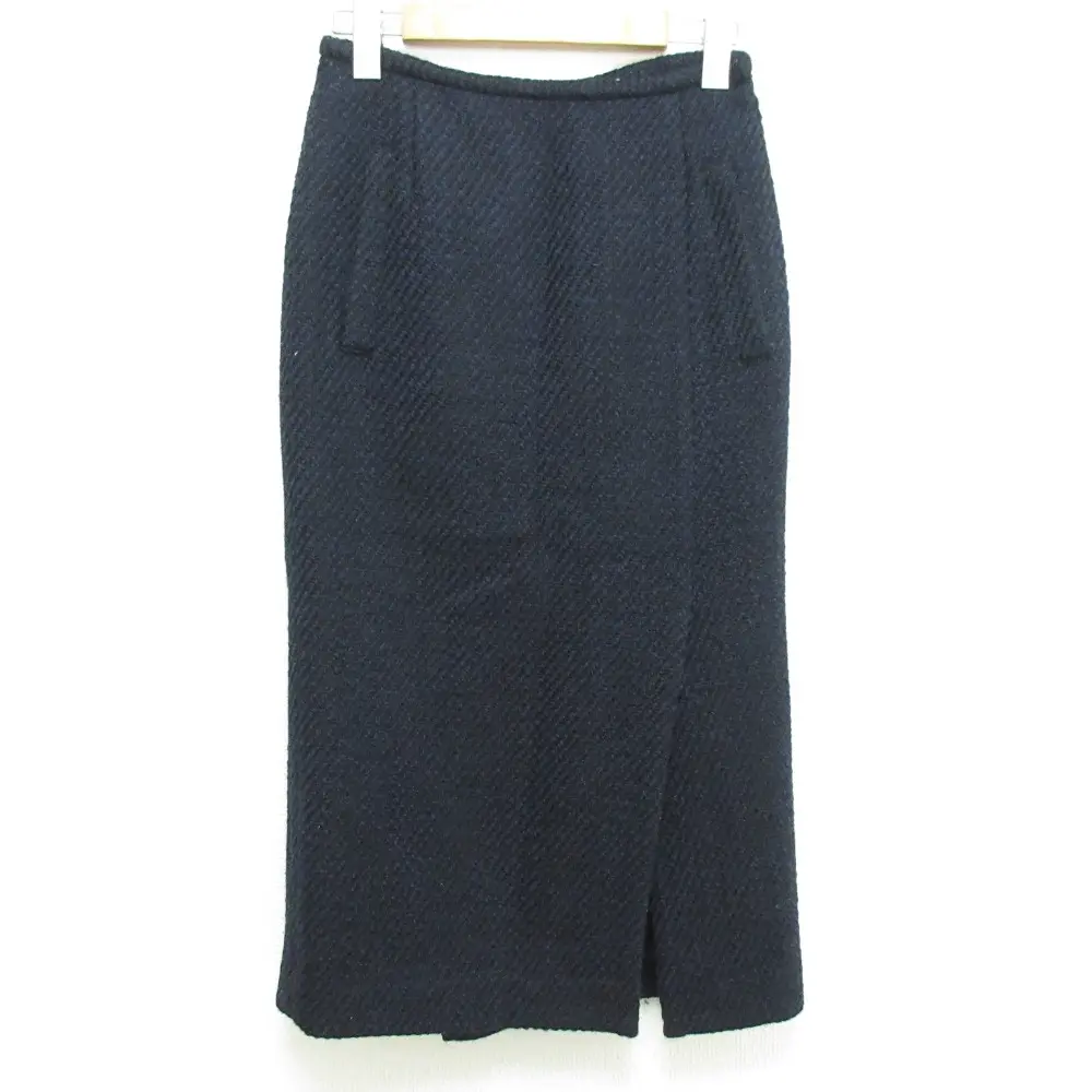 22AW ESTNATION エストネーション ウールツイードタイトスカート 22-109-09-110283 サイズ36 ネイビー