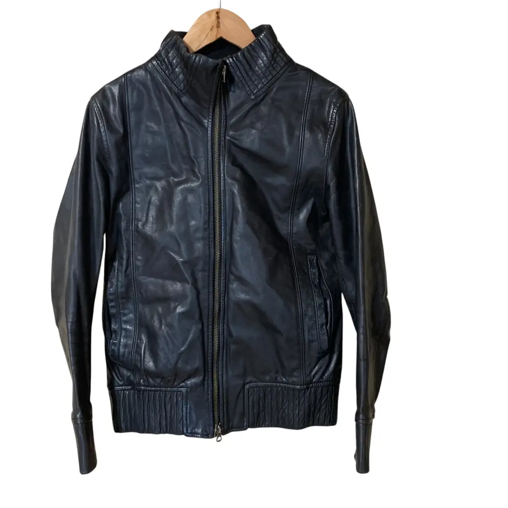 D/ESTNATION エストネーション レザージャケット ジップアップブルゾン 36 ブラック