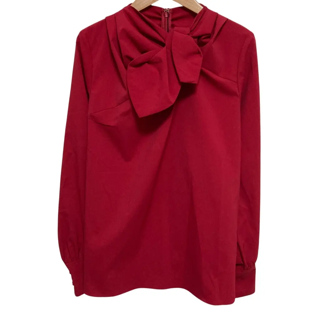 ESTNATION エストネーション ボリュームリボンブラウス サイズ36 レッド