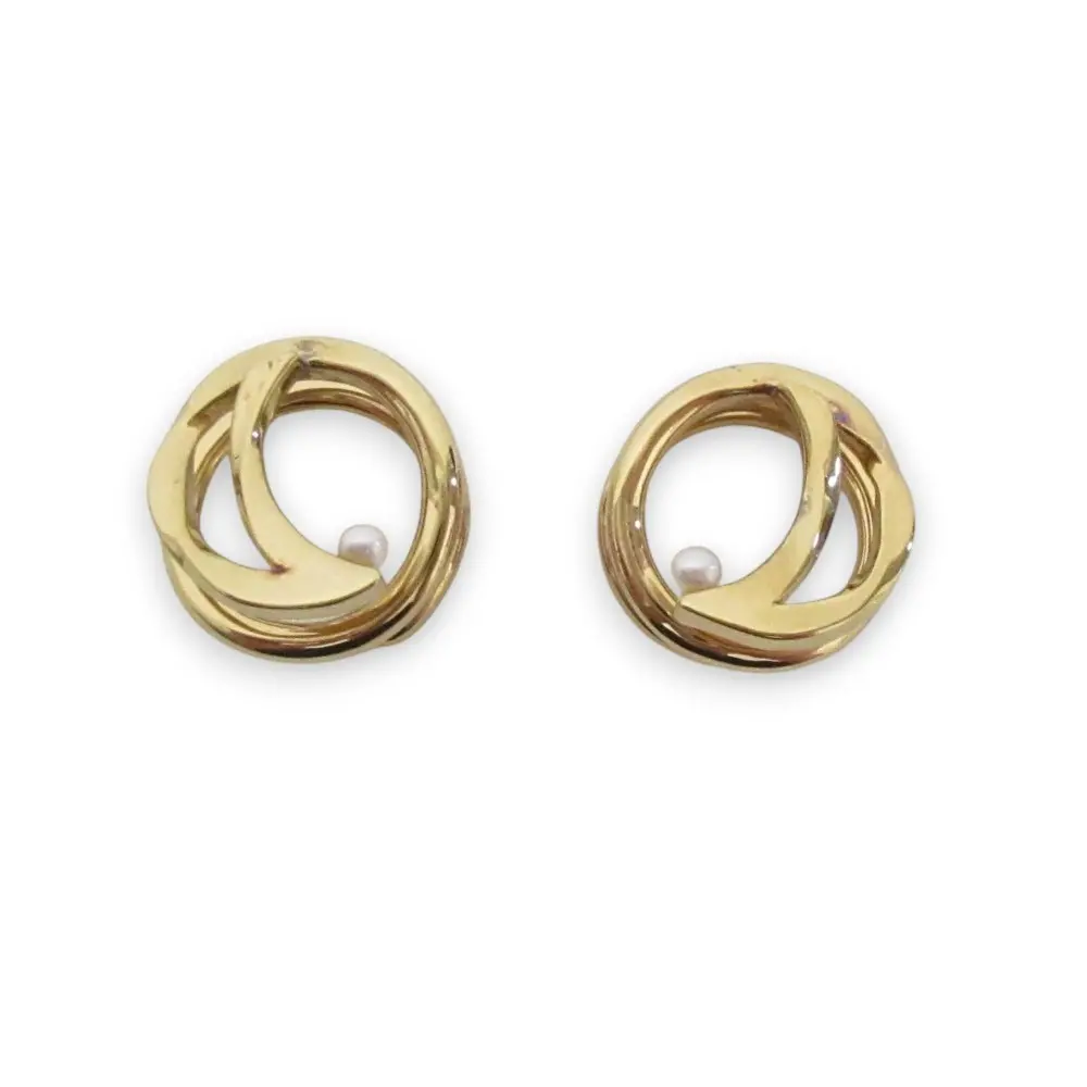 ete エテ 925GP パール＆ムーン ループイヤリング イヤーカフ アクセサリー ゴールド