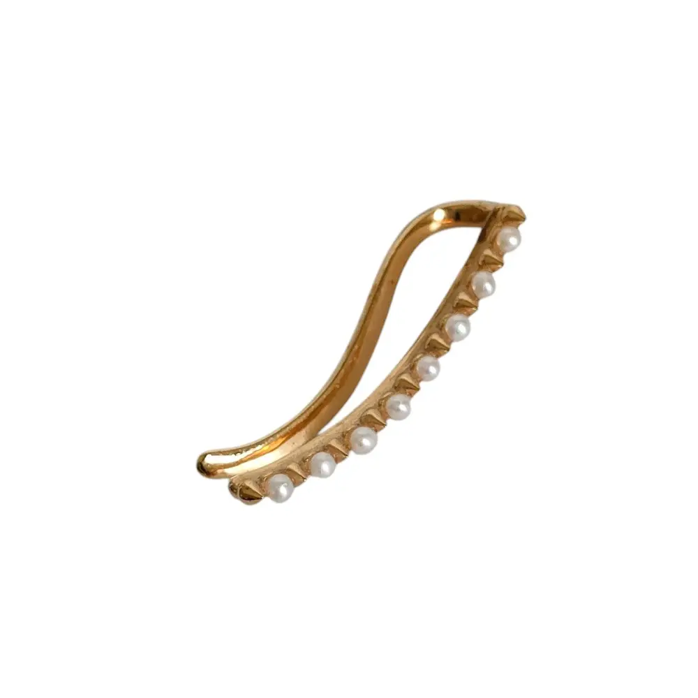 ete エテ シルバー925 パール イヤーカフ アクセサリー ゴールドカラー