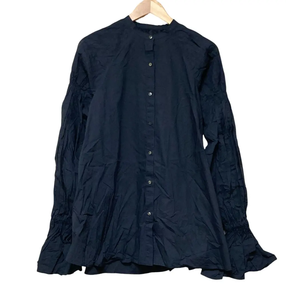 22AW ETRE TOKYO エトレトウキョウ キャンディースリーブタックシャツ 長袖 ブラウス 1222510044 F ネイビー