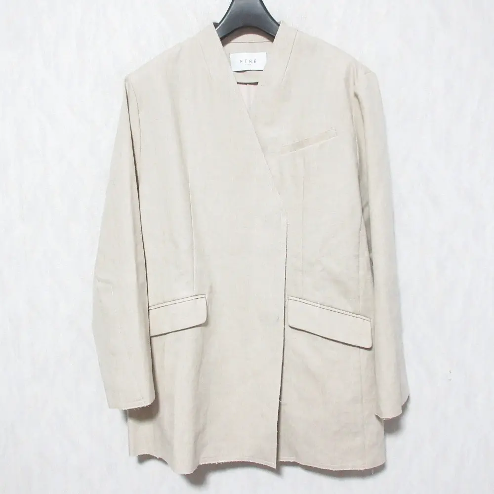 24SS ETRE TOKYO エトレトウキョウ リネン ボンディングノーカラージャケット 1224201042-0 S ベージュの買取実績【2025年8月買取】
