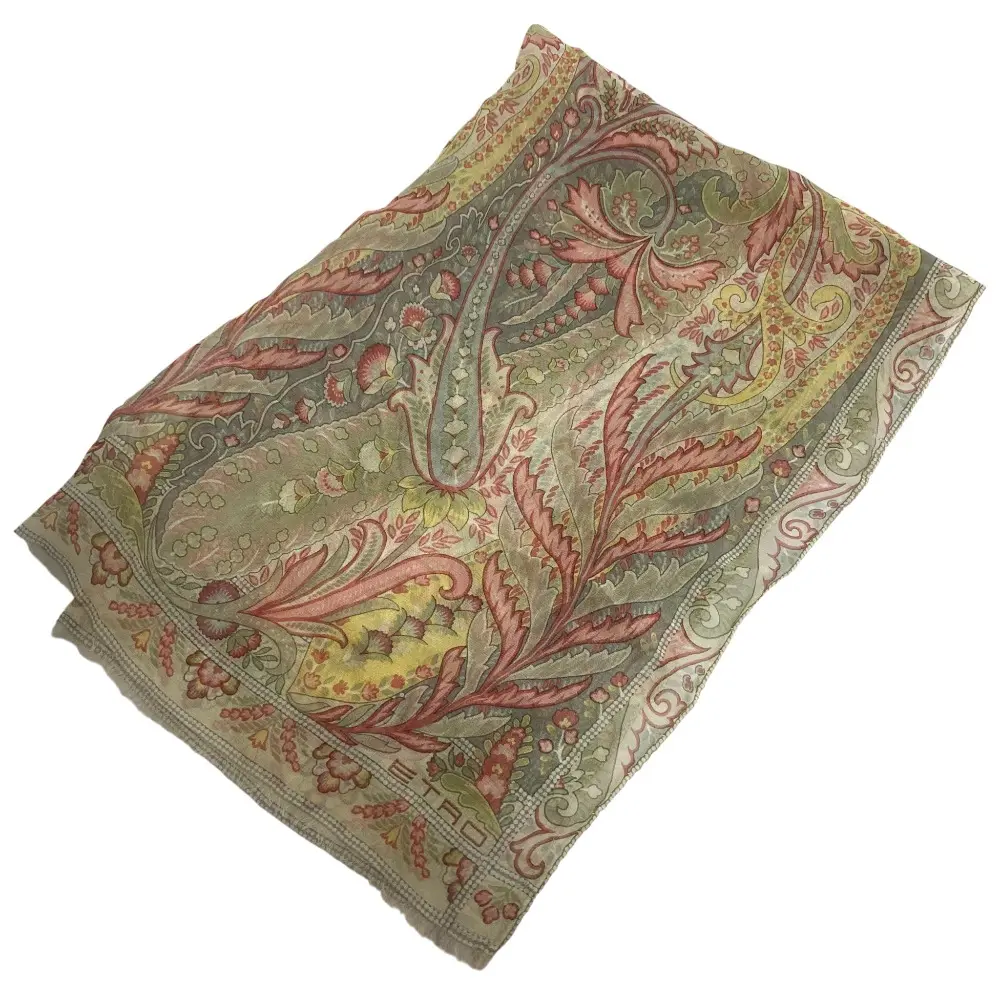 ETRO エトロ ペイズリー柄 シルクスカーフ グレー マルチカラーの買取実績【2024年8月買取】