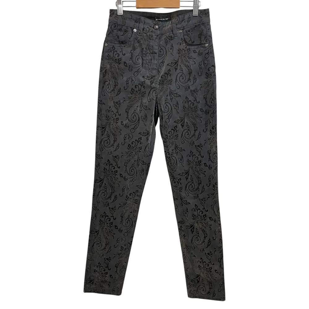 ETRO エトロ ペイズリー柄 ストレッチ コーティング デニムパンツ ジーンズ 26 インディゴブルー