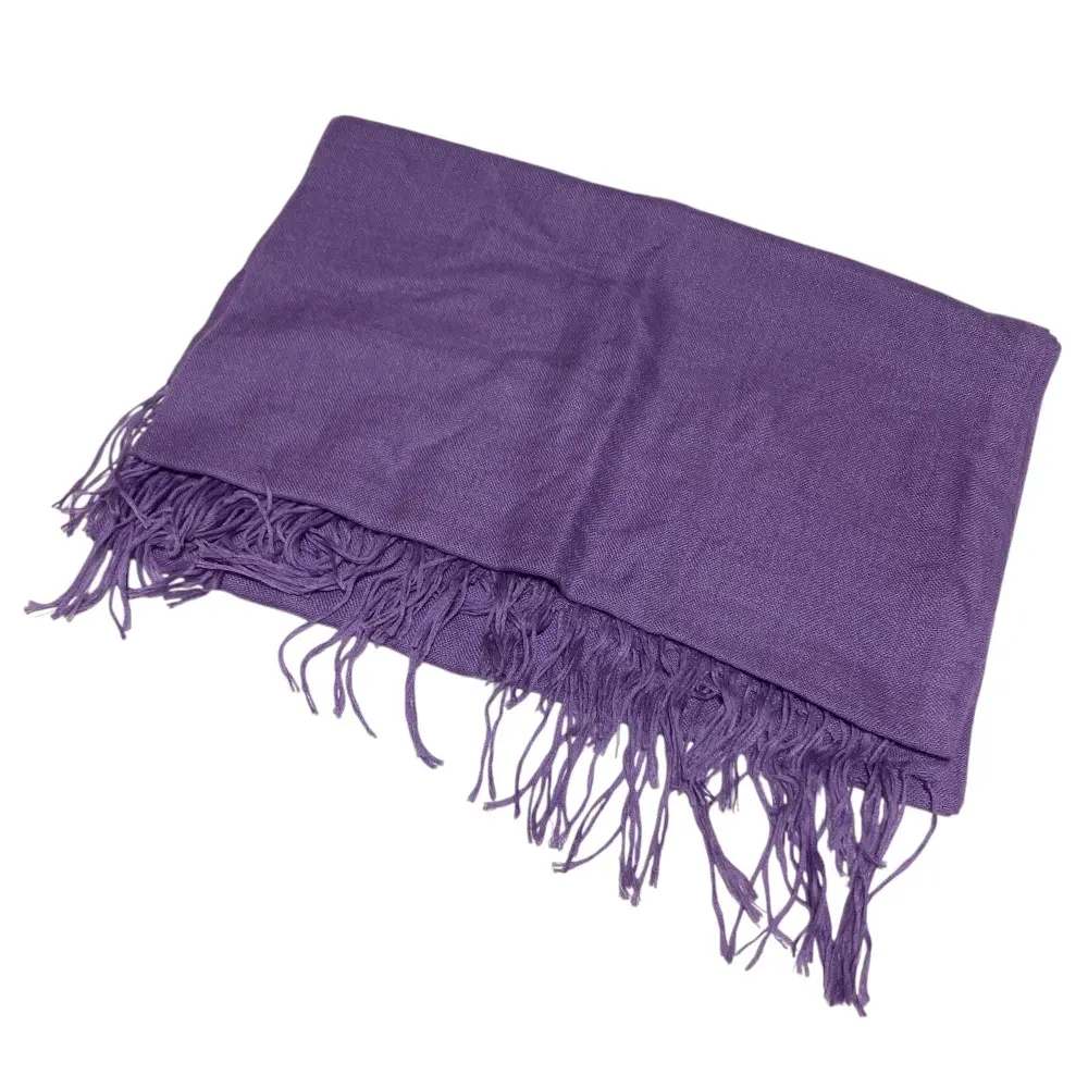 ETRO エトロ カシミヤシルク フリンジ 大判ストール ショール パープル